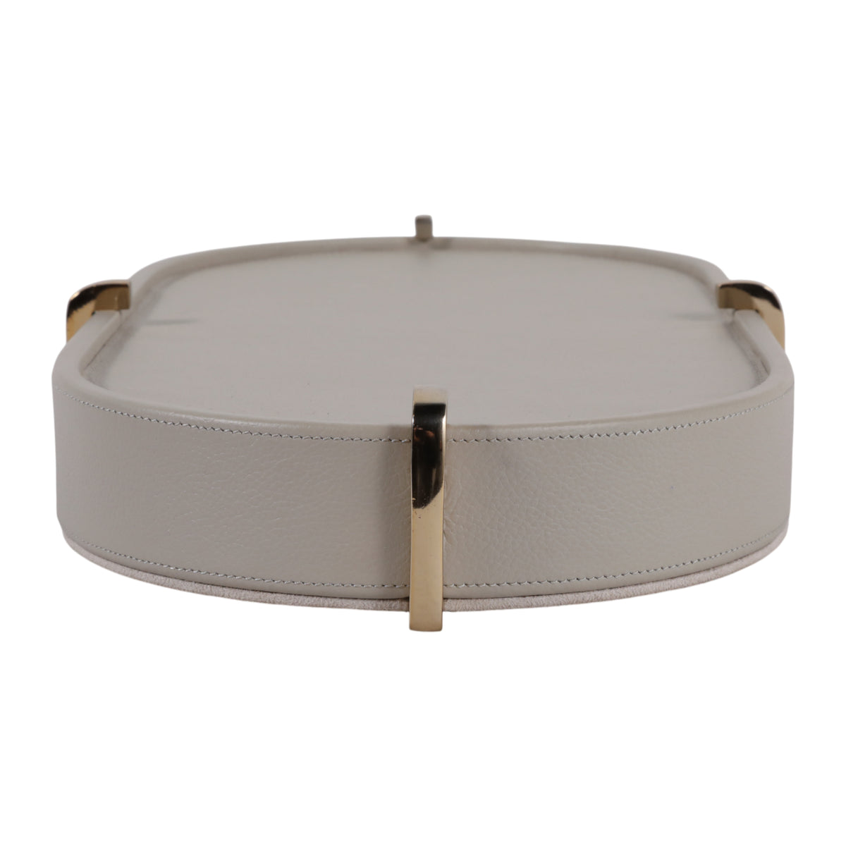 16" HAMDEN TAUPE LEATHER TRAY