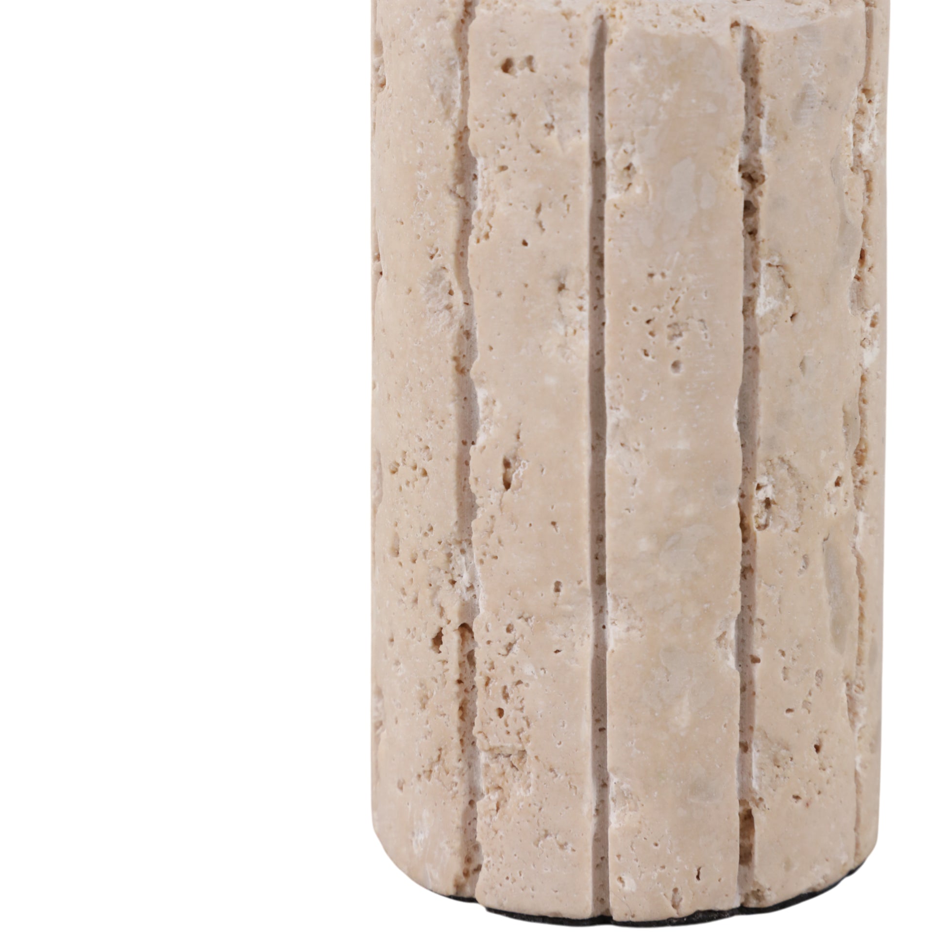 5X2" RAW EDGE TRAVERTINE TAPER HOLDER, TAN Candle Holders| Sagebrook Home
