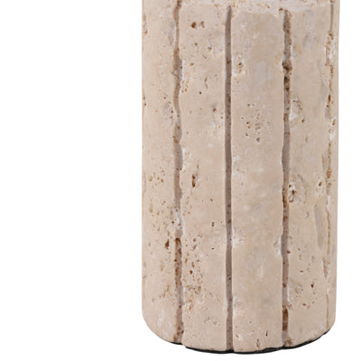 حامل الشمعة المشذب بالحافة الخام من الحجر الجيري، تان 5X2 5X2 RAW EDGE TRAVERTINE TAPER HOLDER, TAN