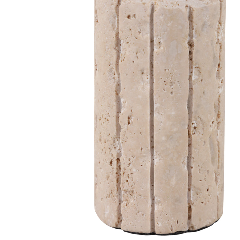 حامل الشمعة المشذب بالحافة الخام من الحجر الجيري، تان 5X2 5X2 RAW EDGE TRAVERTINE TAPER HOLDER, TAN