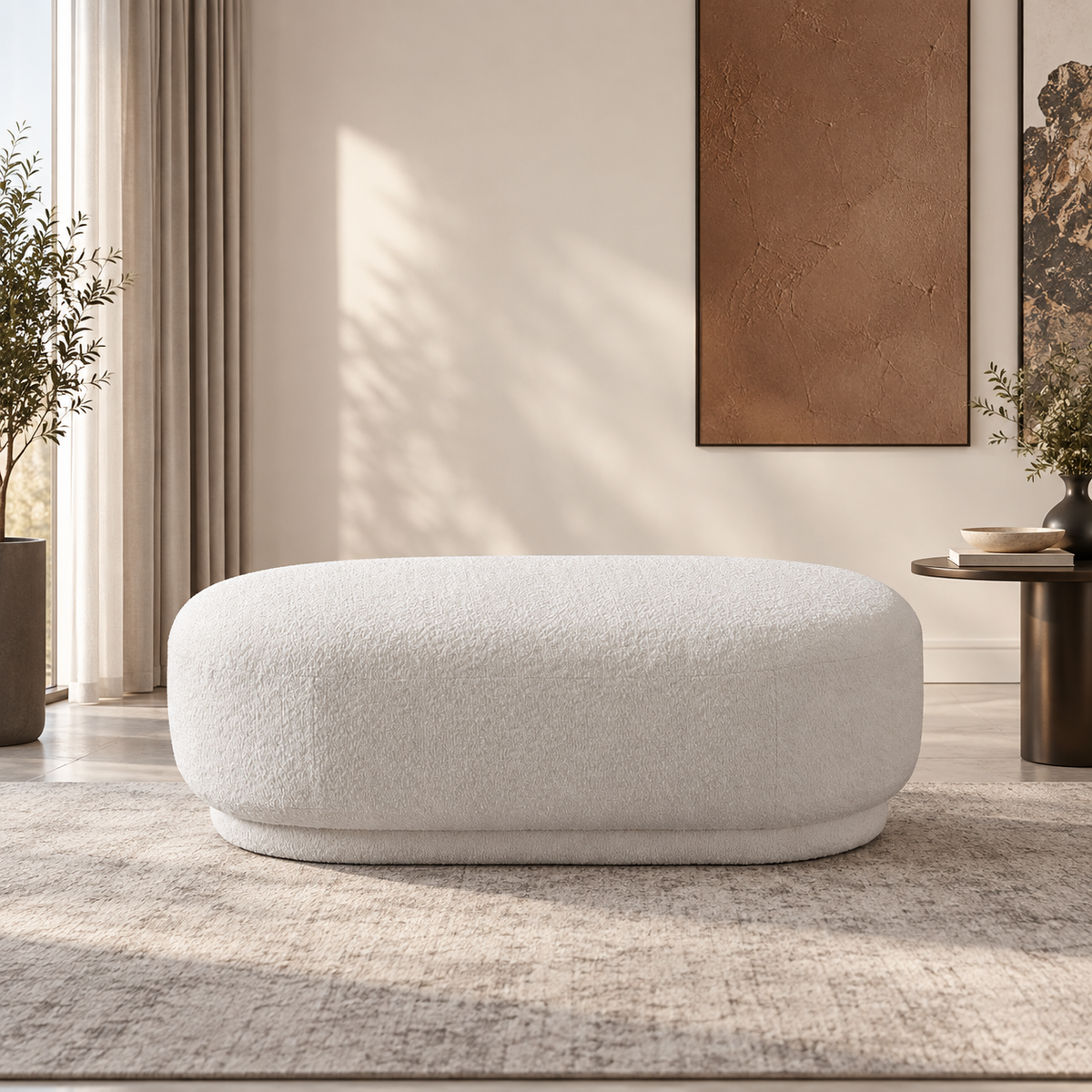 Amani'S Boutique Creamy Ottoman