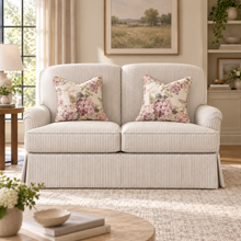 Jasmine Loveseat Striped Pattern & Skirted 155cm