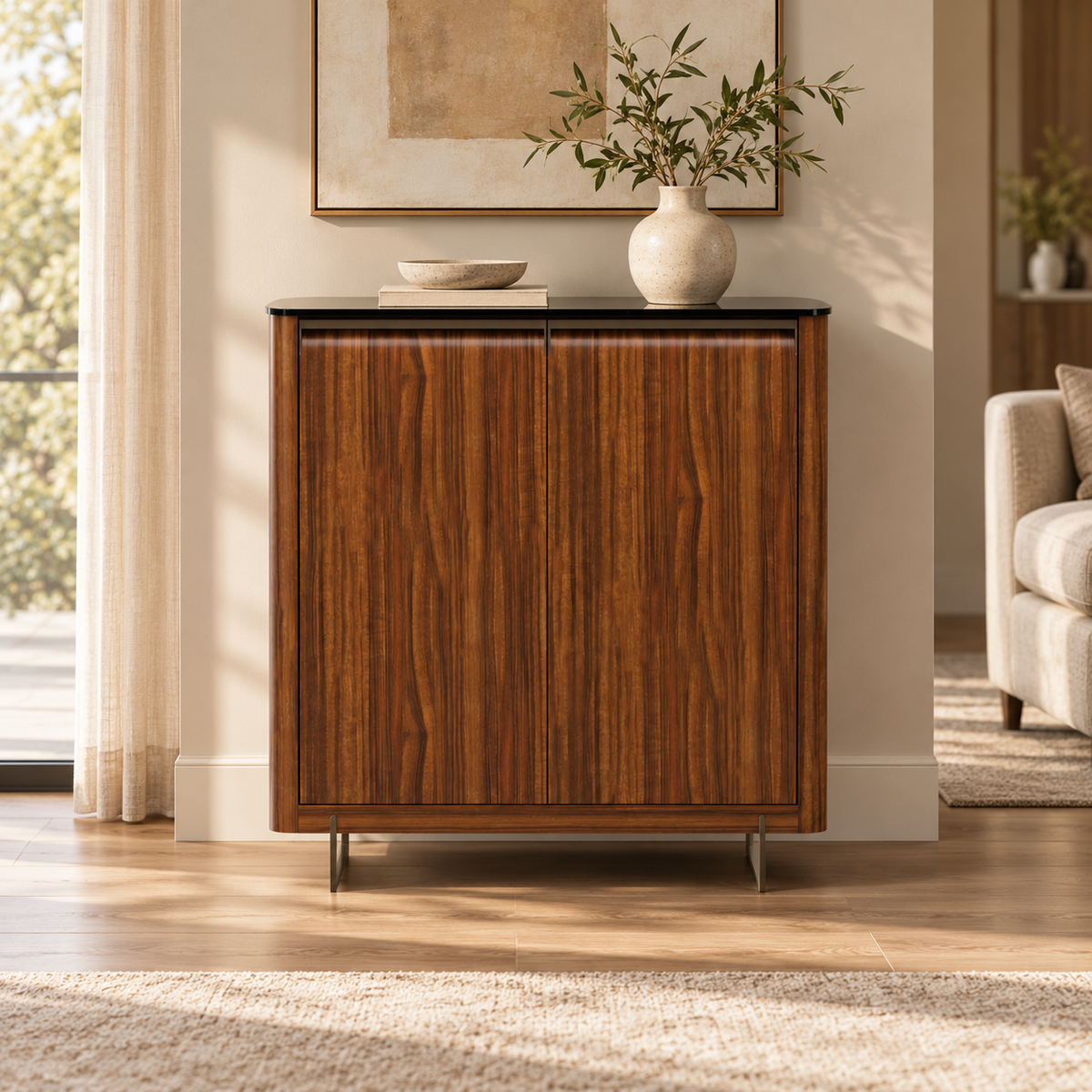 ALTURA GLASS TOP HALL CHEST