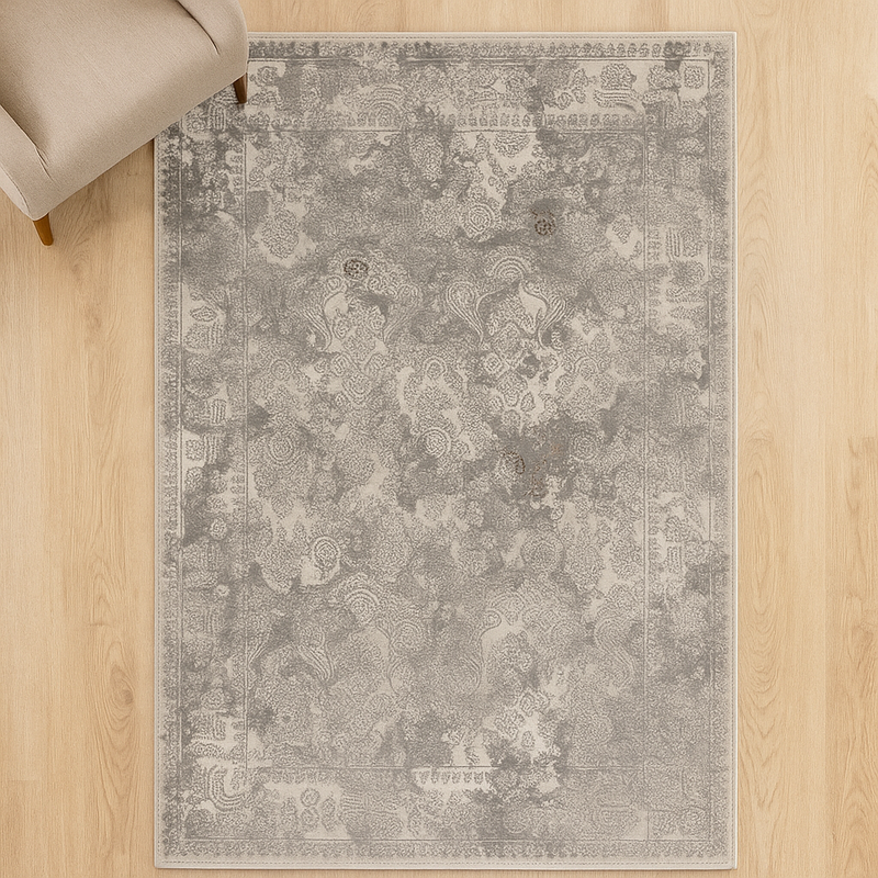 Gray and white  Rug