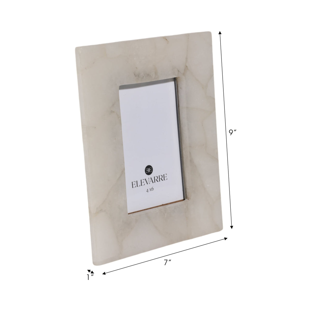 4x6 Edina White Quartz Photo Frame Table Decors| Sagebrook Home