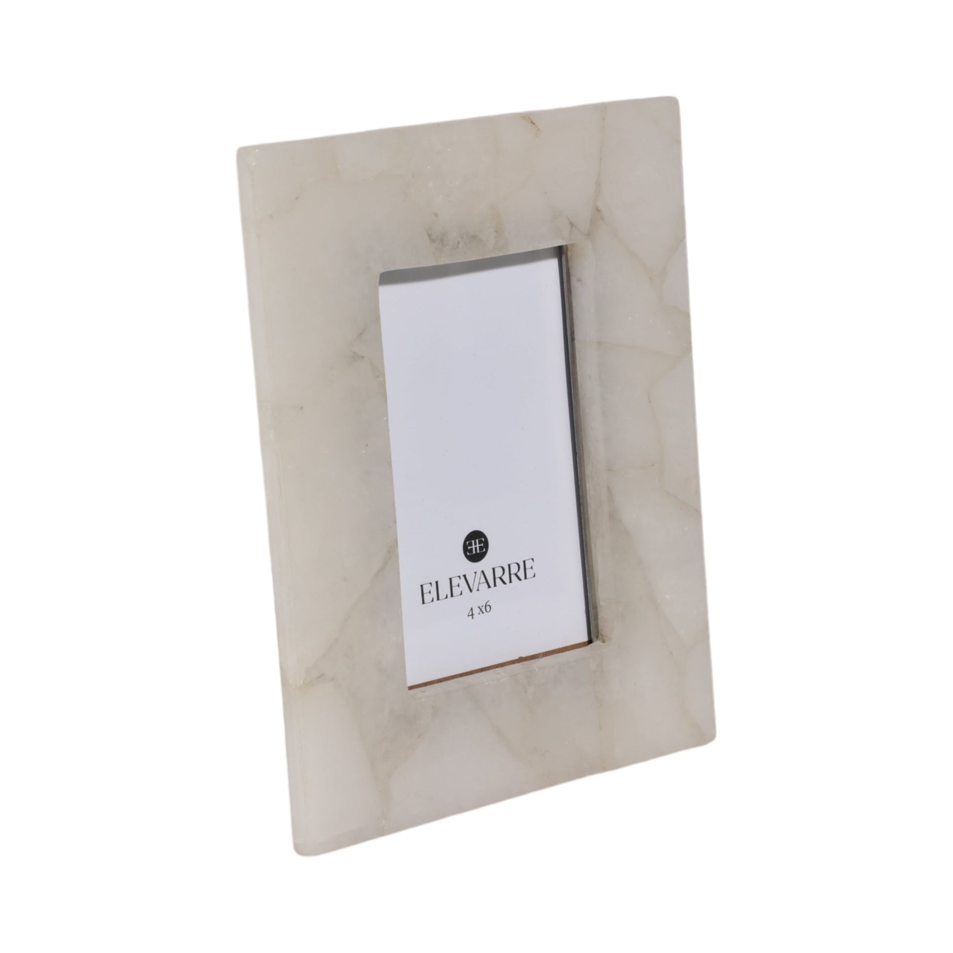 4x6 Edina White Quartz Photo Frame Table Decors| Sagebrook Home