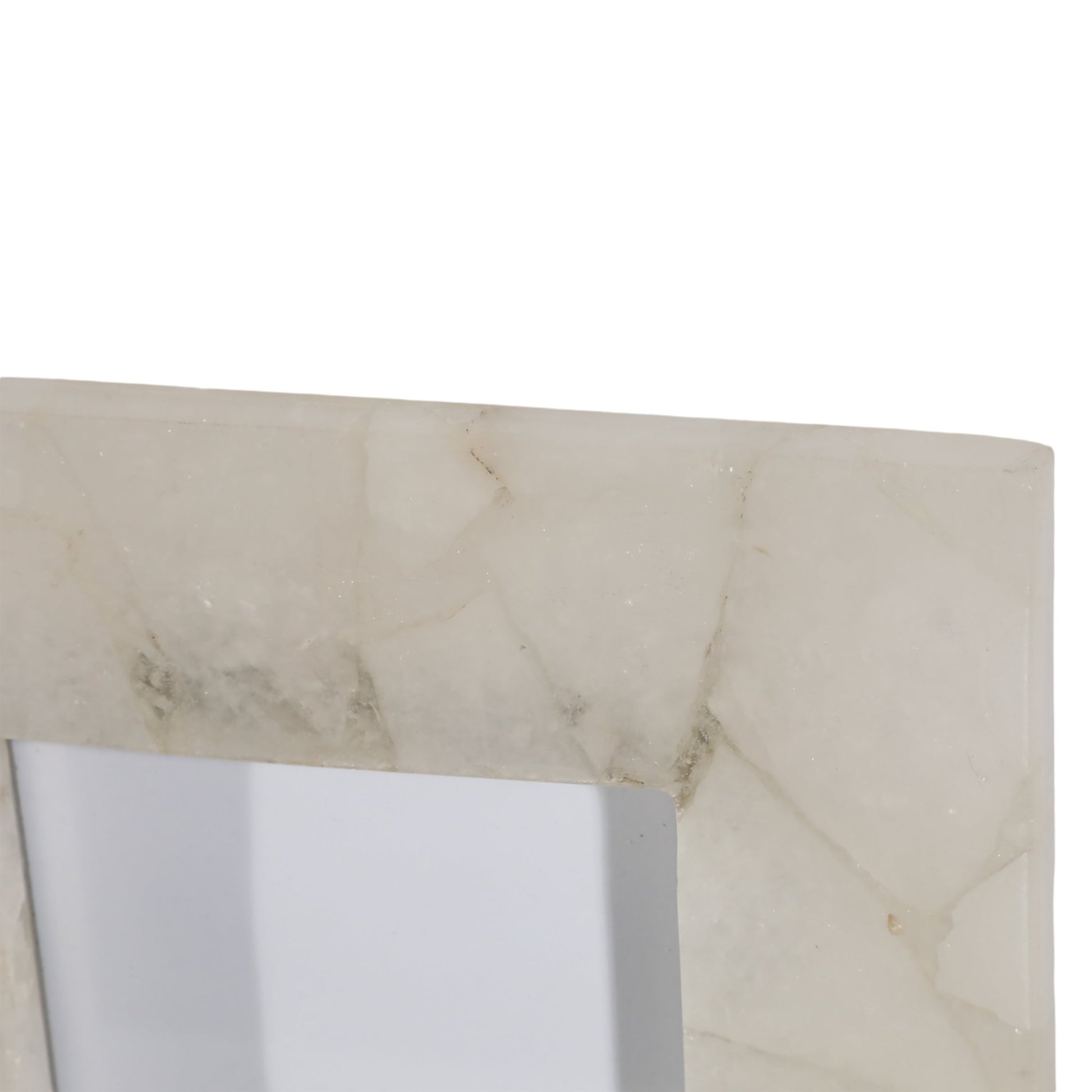4x6 Edina White Quartz Photo Frame Table Decors| Sagebrook Home