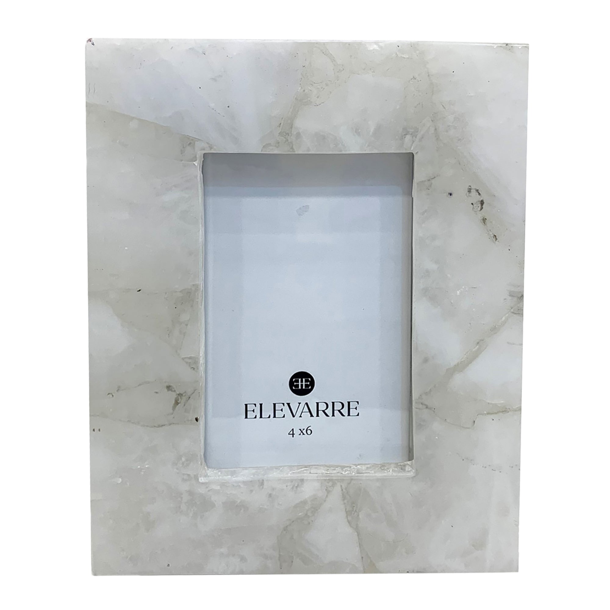 4x6 Edina White Quartz Photo Frame Table Decors| Sagebrook Home