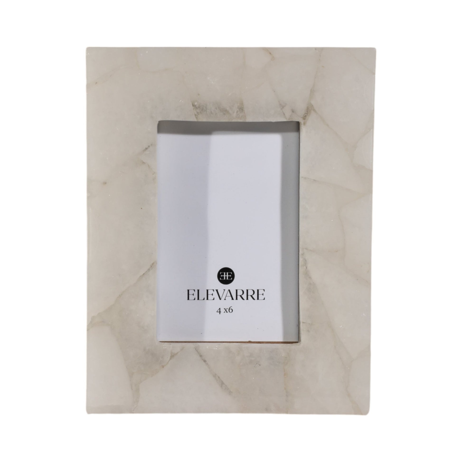 4x6 Edina White Quartz Photo Frame Table Decors| Sagebrook Home