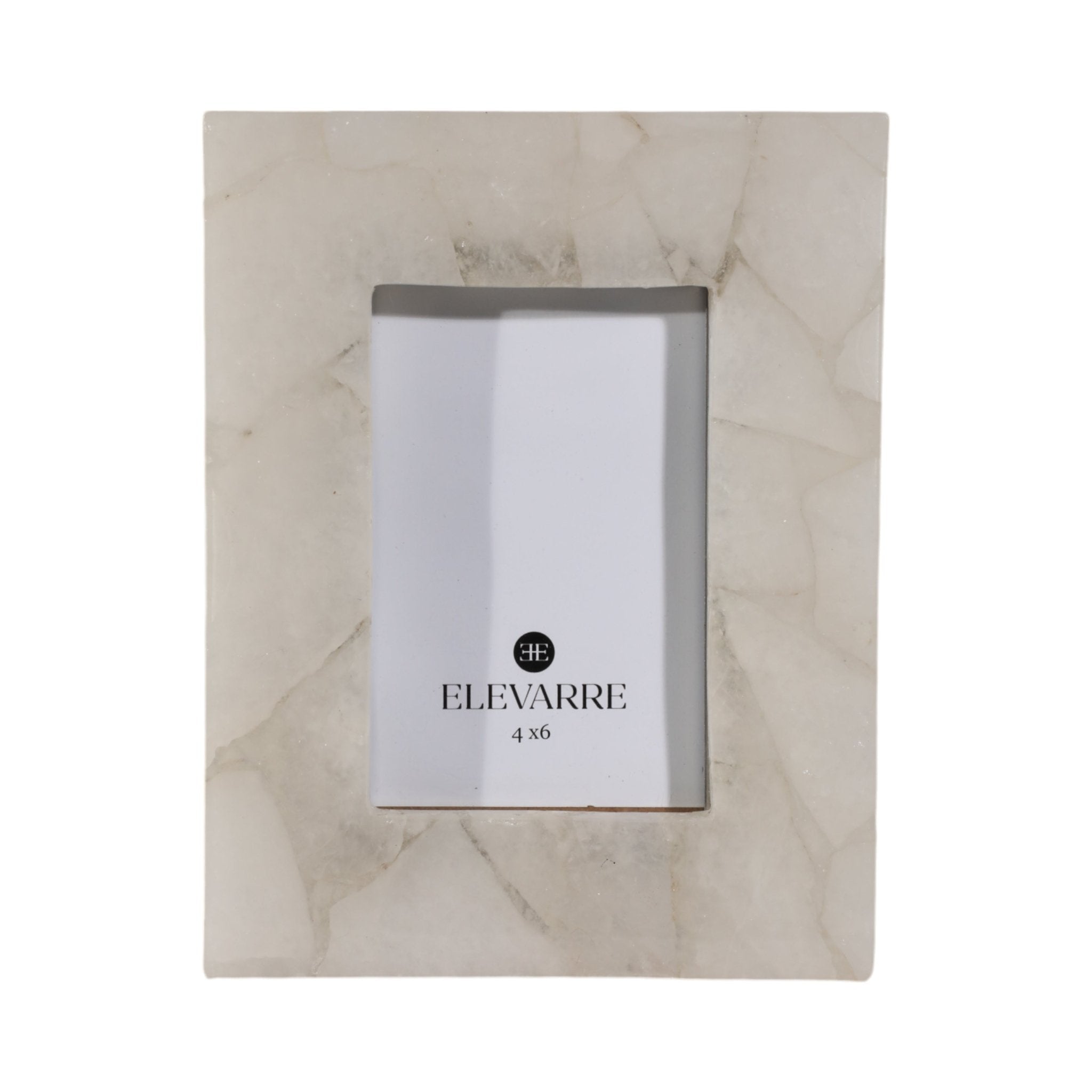 4x6 Edina White Quartz Photo Frame Table Decors| Sagebrook Home