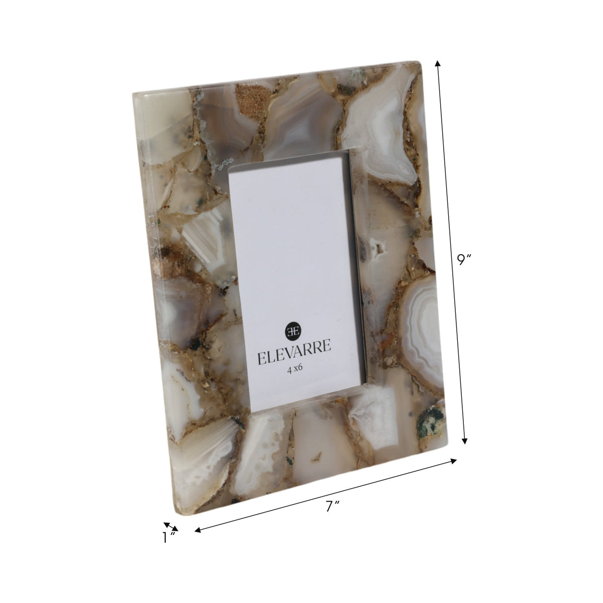 4x6 Mankato Grey Agate Photo Frame Table Decors| Sagebrook Home