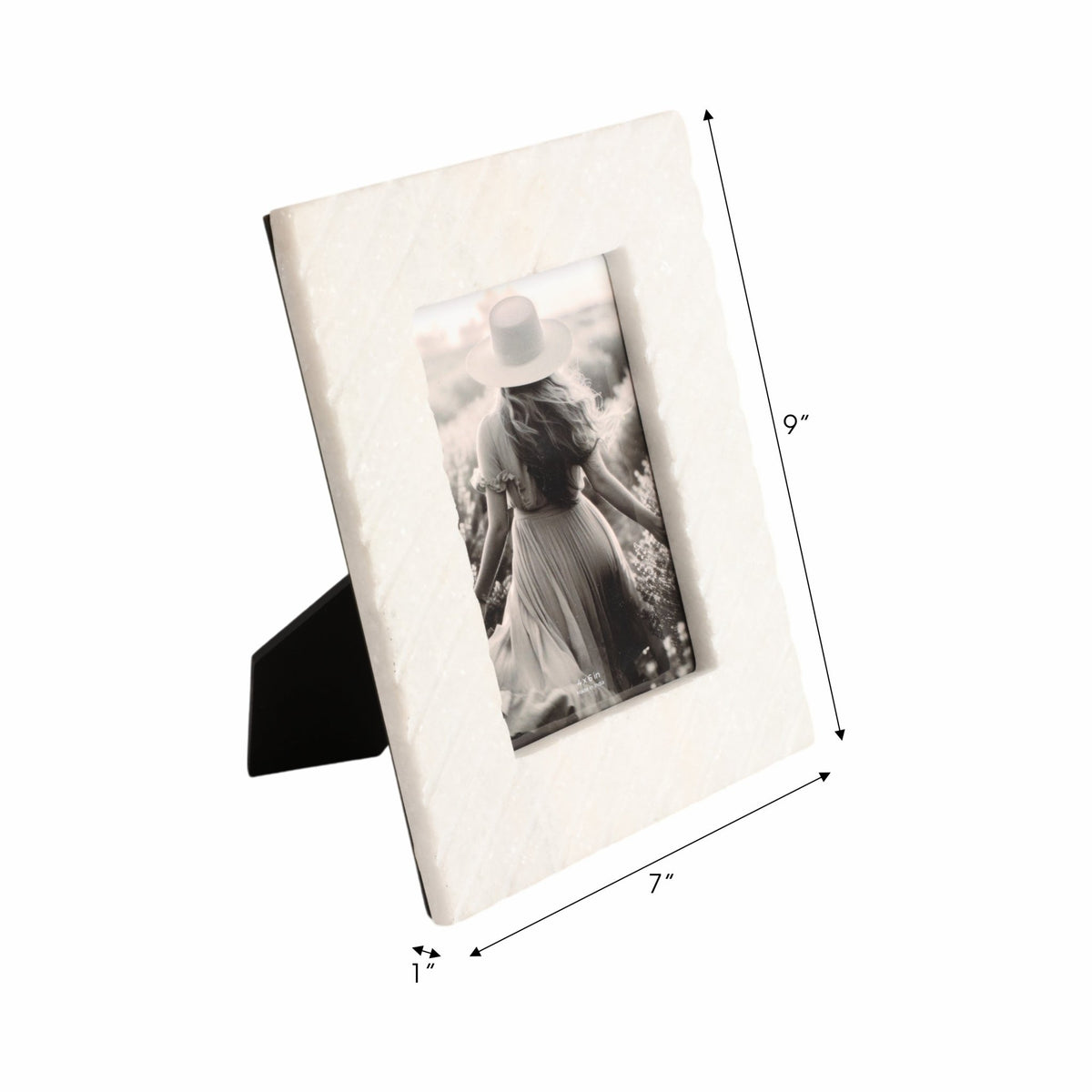 4x6 Marble Ridged Photo Frame, White Table Decors| Sagebrook Home