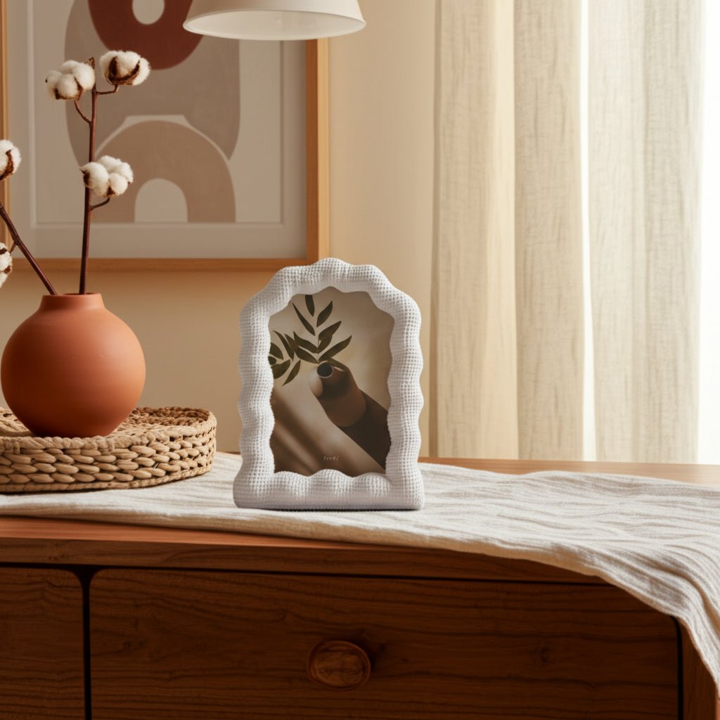 4x6 Wavy Arch Photo Frame, White Table Decors| Sagebrook Home