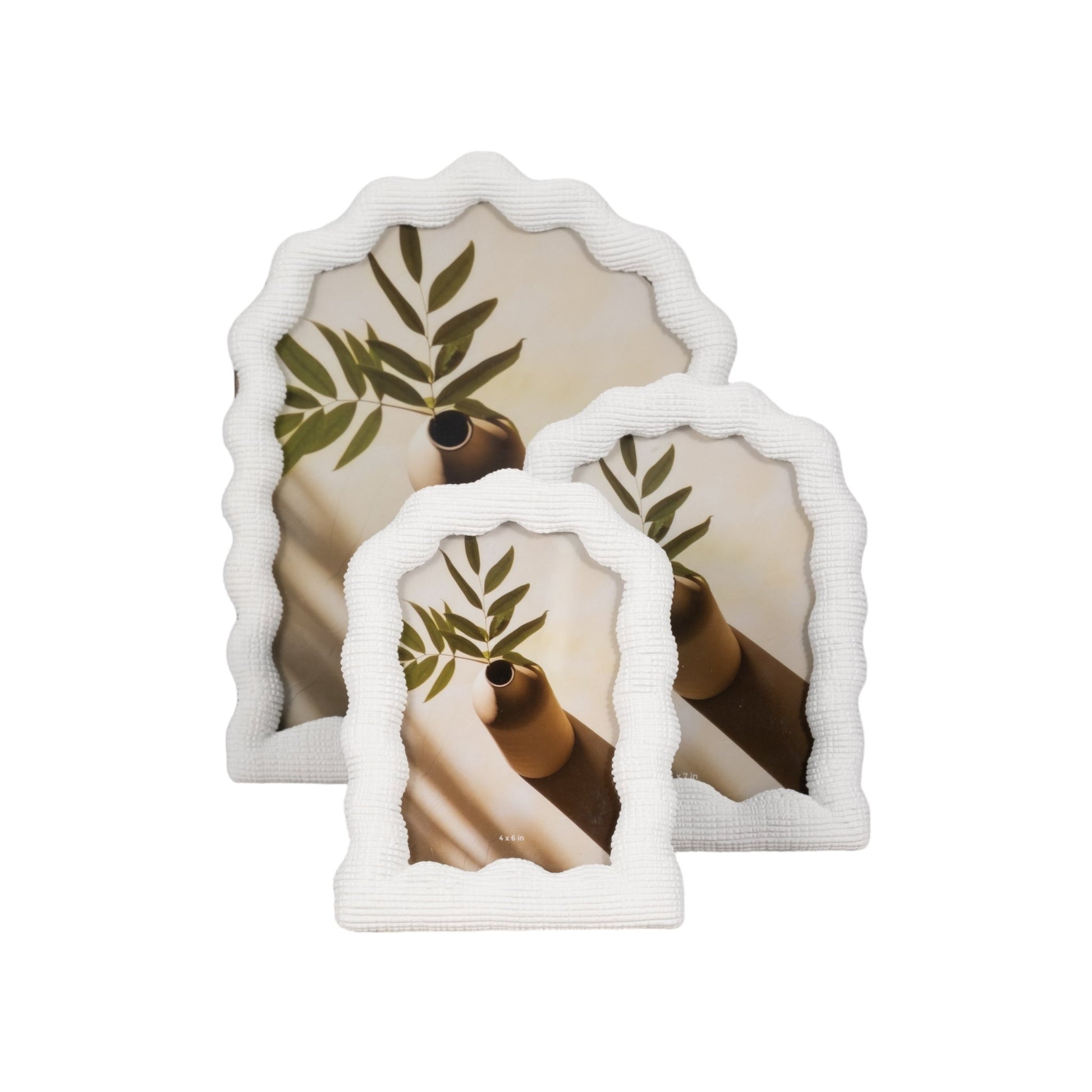 4x6 Wavy Arch Photo Frame, White Table Decors| Sagebrook Home