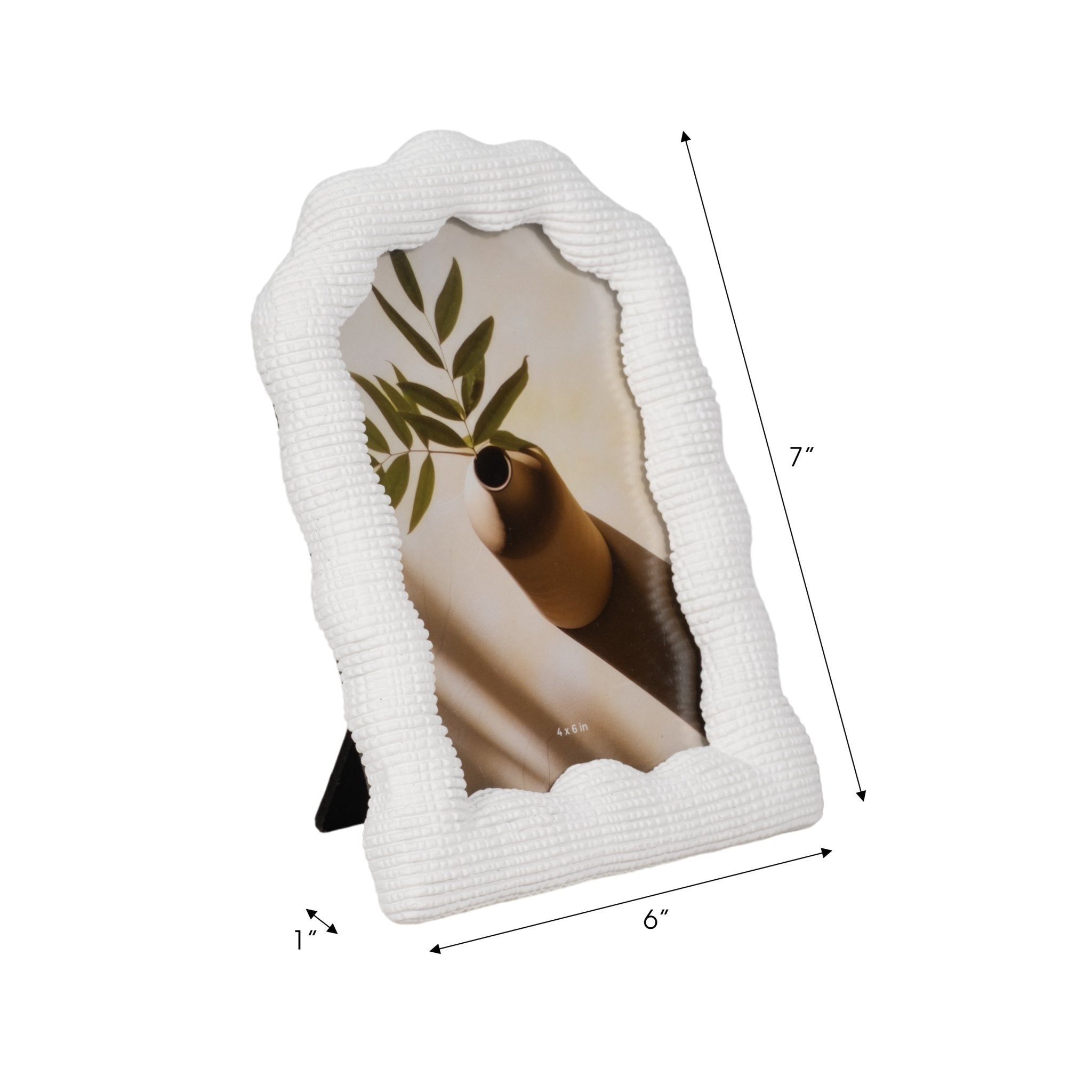 4x6 Wavy Arch Photo Frame, White Table Decors| Sagebrook Home