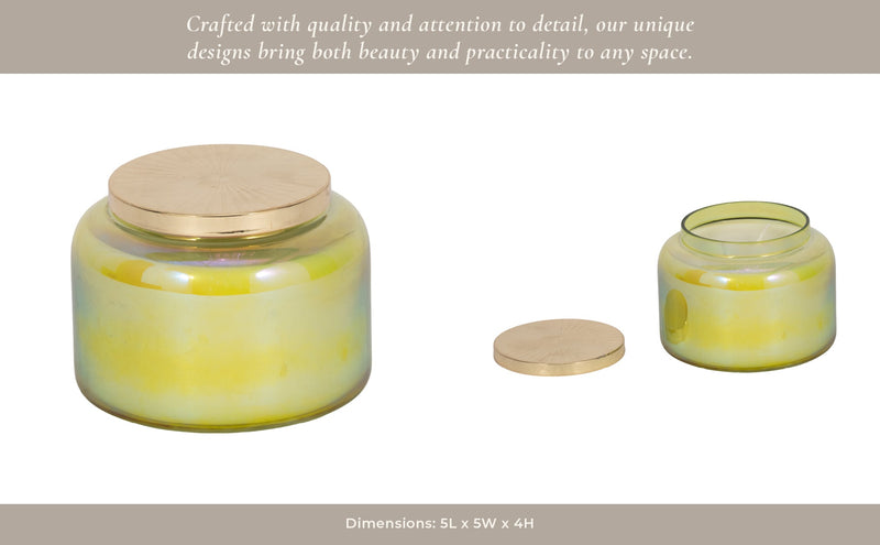 5" 23 Oz Verbena Luster Lidded Candle - Al Rugaib Furniture