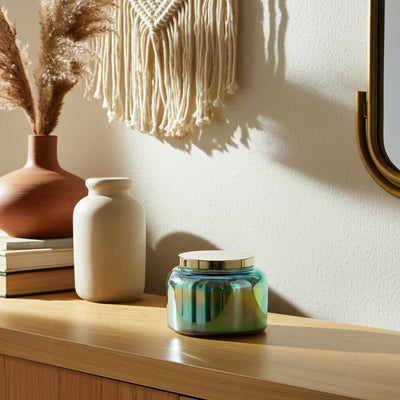 5" 23 Oz Verbena Luster Lidded Candle - Al Rugaib Furniture