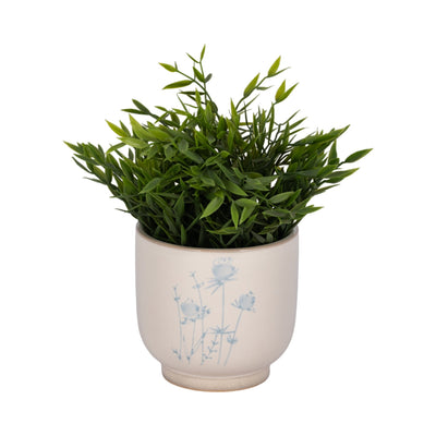 5" Blue Flowers Planter, Ivory/blue - Al Rugaib Furniture