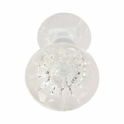 5" Bubble Crystal Candle Holder W/ Taper, Clear - Al Rugaib Furniture
