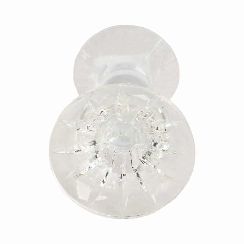 5" Bubble Crystal Candle Holder W/ Taper, Clear - Al Rugaib Furniture