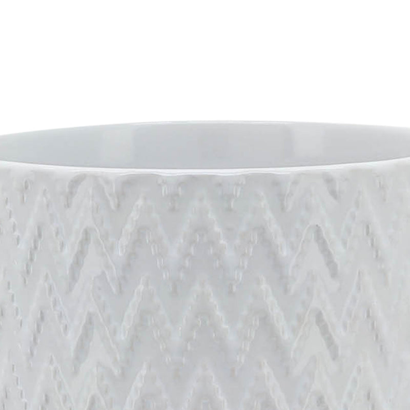 5" CHEVRON PLANTER W/ STAND, WHITE - Al Rugaib Furniture