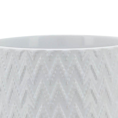 5" CHEVRON PLANTER W/ STAND, WHITE - Al Rugaib Furniture