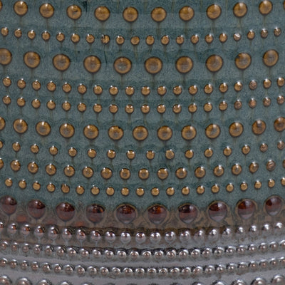 5" DOTTED PLANTER W/ WOOD STAND, GREEN - Al Rugaib Furniture