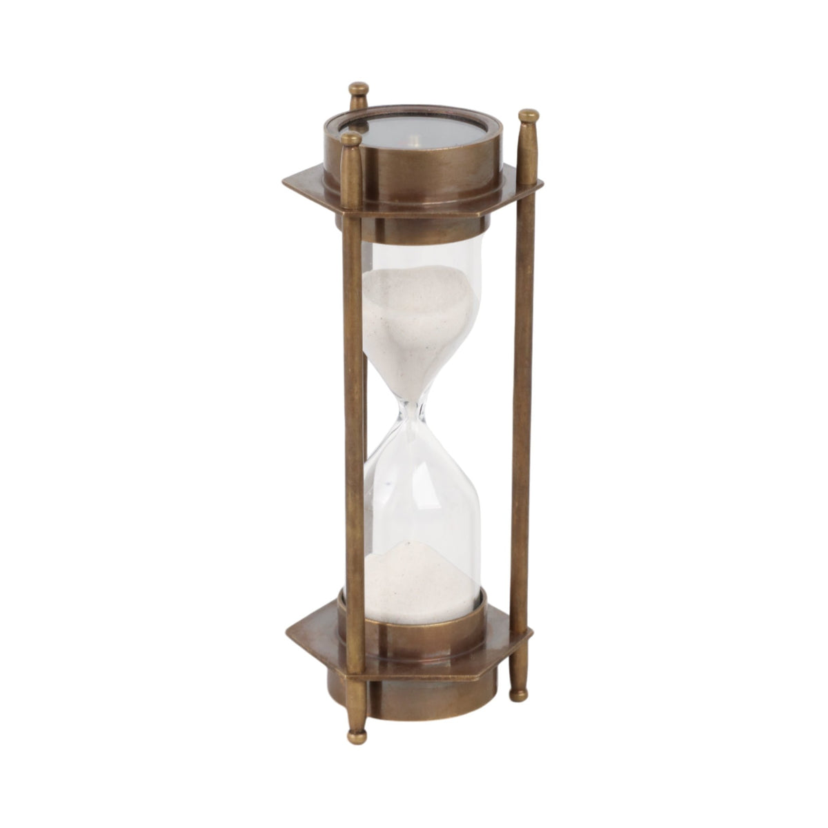 5" Hayes Brass Hourglass Table Decors| Sagebrook Home
