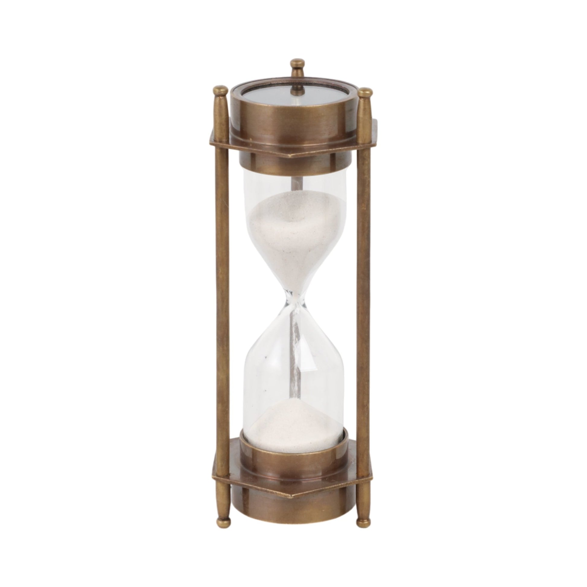 5" Hayes Brass Hourglass Table Decors| Sagebrook Home