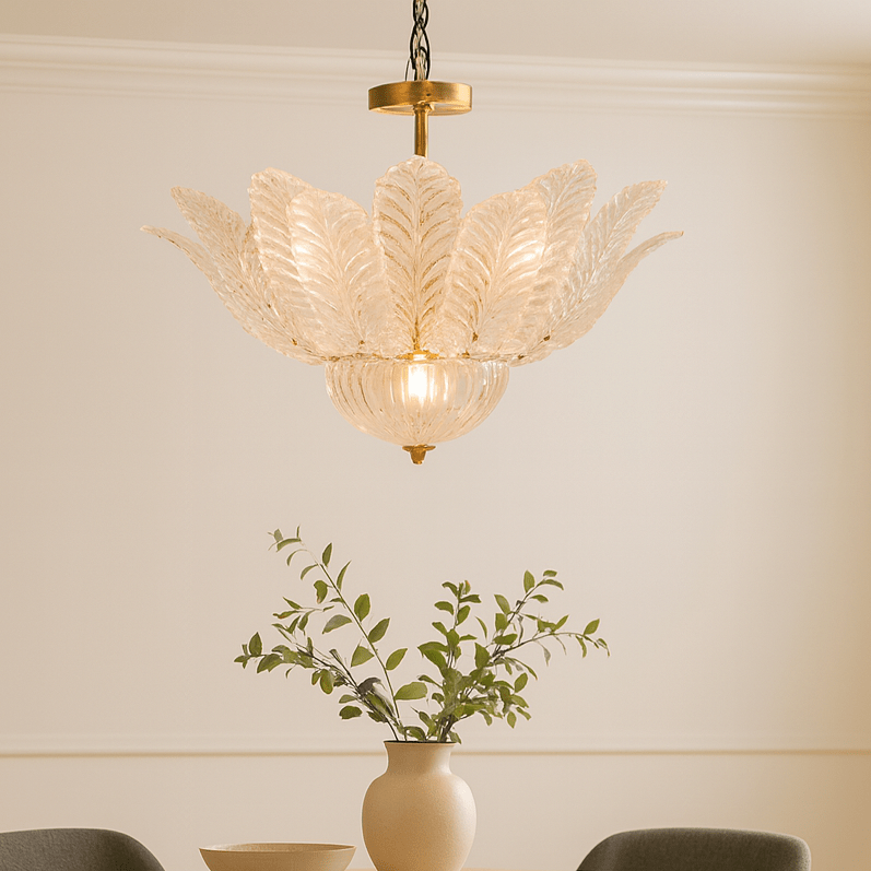 5 LIGHTS GLASS CHANDELIER - Al Rugaib Furniture