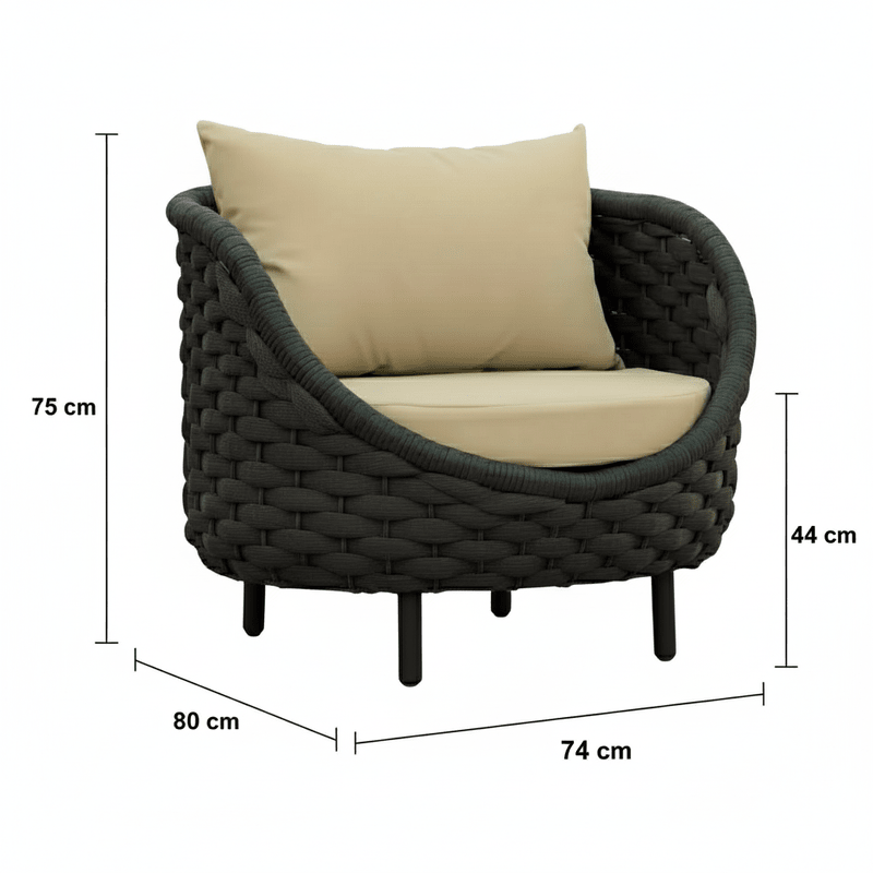 5-piece black outdoor seating set Outdoor Sets| Otath