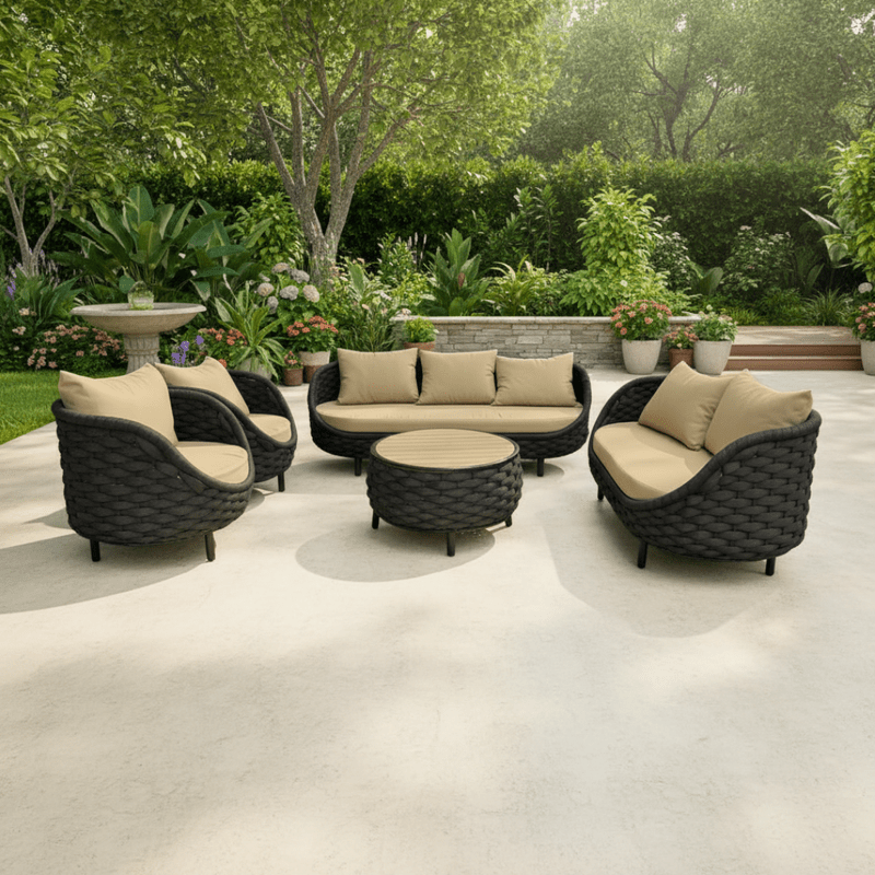 5-piece black outdoor seating set Outdoor Sets| Otath