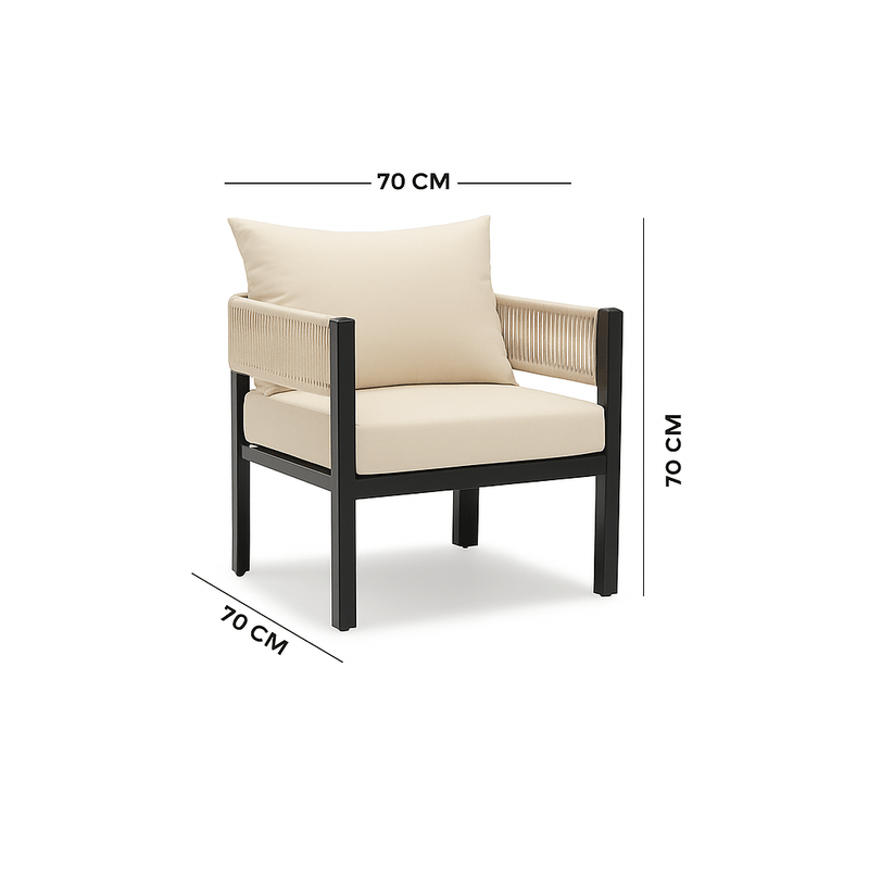 5 - Piece Classic Beige Outdoor Seating Set - Al Rugaib Furniture