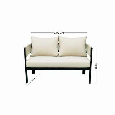 5 - Piece Classic Beige Outdoor Seating Set - Al Rugaib Furniture