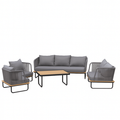 5 - Piece Gray Outdoor Seating Set – Elegant and Modern Design - Al Rugaib Furniture