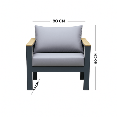 5 - Piece High - Quality Gray Outdoor Seating Set - Al Rugaib Furniture