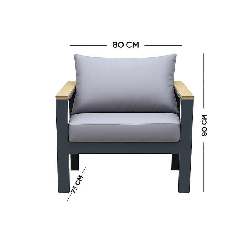 5 - Piece High - Quality Gray Outdoor Seating Set - Al Rugaib Furniture