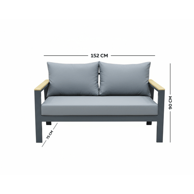 5 - Piece High - Quality Gray Outdoor Seating Set - Al Rugaib Furniture