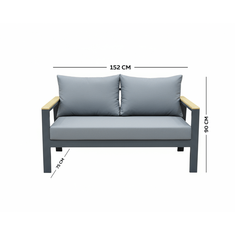 5 - Piece High - Quality Gray Outdoor Seating Set - Al Rugaib Furniture