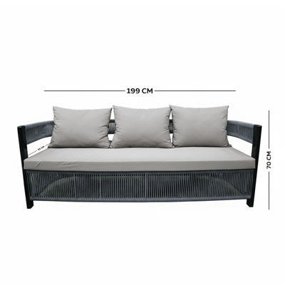 5 - Piece Modern Gray Outdoor Seating Set - Al Rugaib Furniture