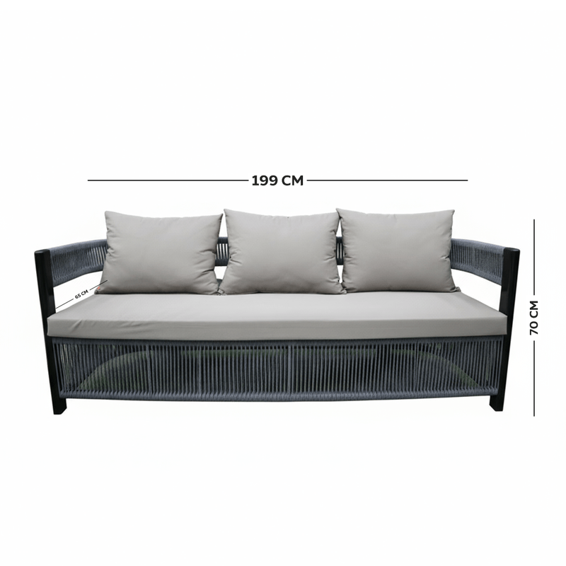 5 - Piece Modern Gray Outdoor Seating Set - Al Rugaib Furniture
