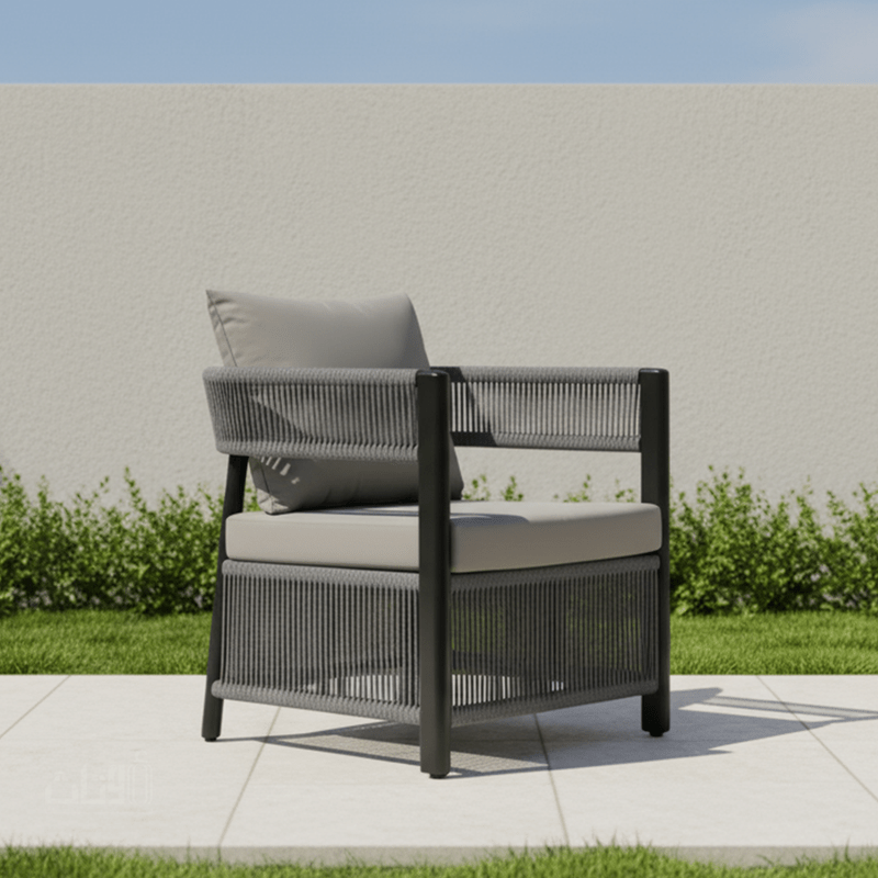 5 - Piece Modern Gray Outdoor Seating Set - Al Rugaib Furniture