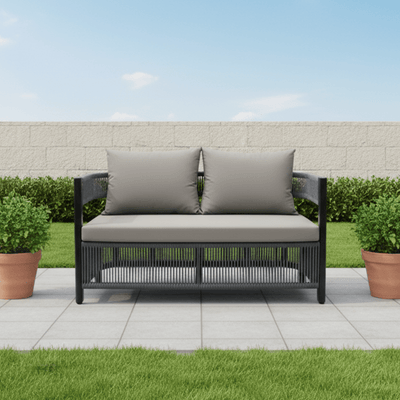 5 - Piece Modern Gray Outdoor Seating Set - Al Rugaib Furniture
