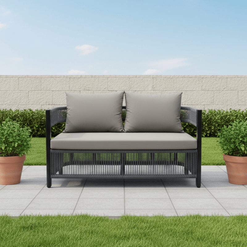 5 - Piece Modern Gray Outdoor Seating Set - Al Rugaib Furniture