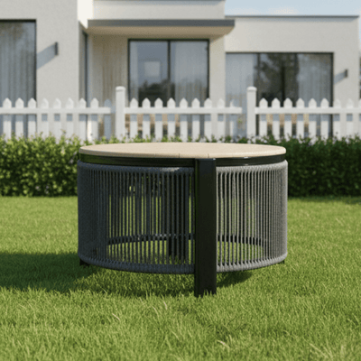 5 - Piece Modern Gray Outdoor Seating Set - Al Rugaib Furniture