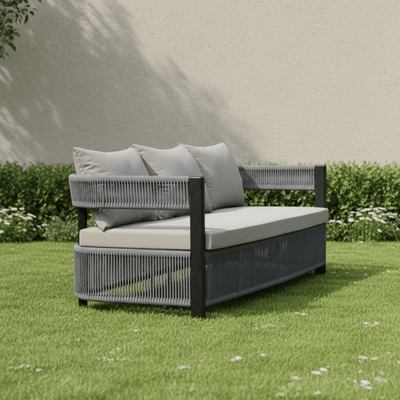 5 - Piece Modern Gray Outdoor Seating Set - Al Rugaib Furniture