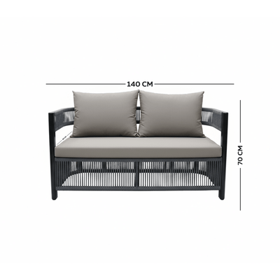 5 - Piece Modern Gray Outdoor Seating Set - Al Rugaib Furniture