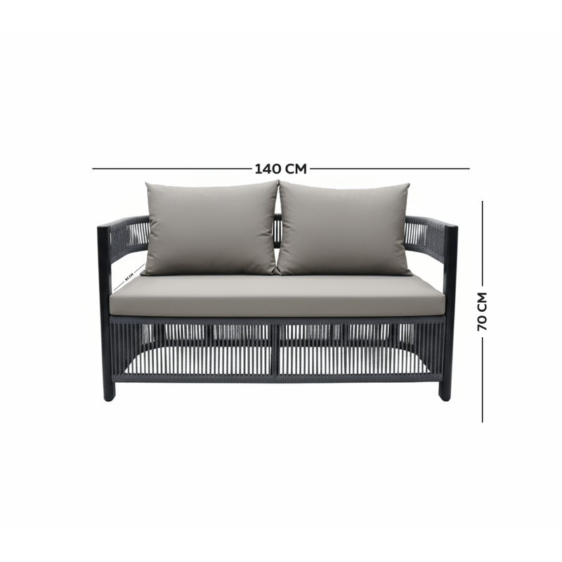 5 - Piece Modern Gray Outdoor Seating Set - Al Rugaib Furniture