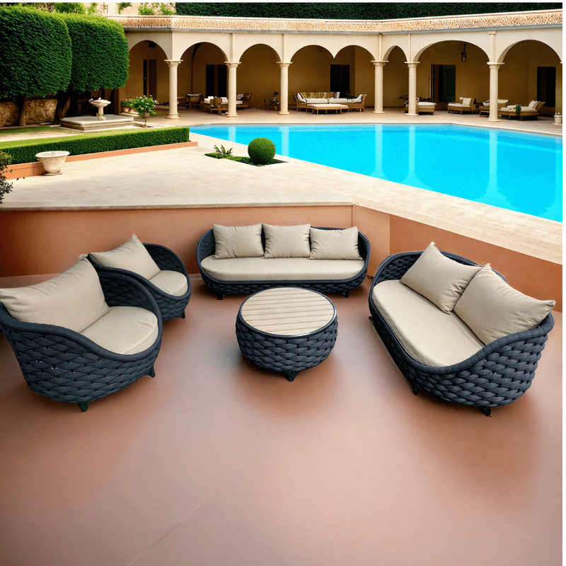 5-piece black outdoor seating set Outdoor Sets| Otath