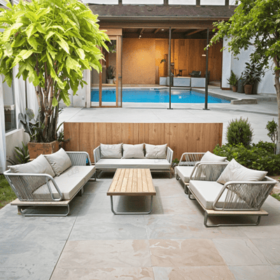 5 - piece outdoor seating set - b - Al Rugaib Furniture